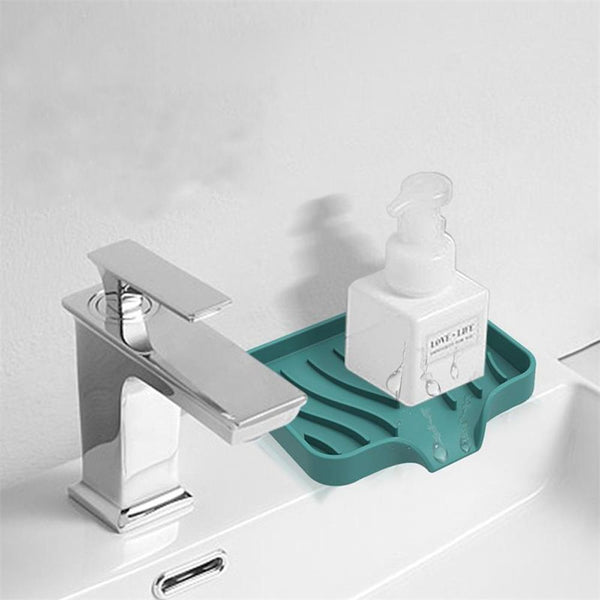 Silicone Sponges Holder Kitchen Sink Organizer Tray for Sponge Soap Dispenser