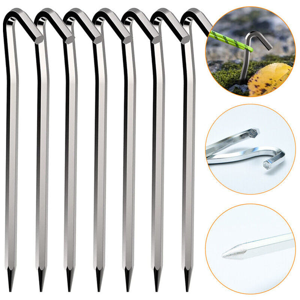 12pcs Tent Pegs Ground Camping Stakes Outdoor Nail 6mm Heavy Duty New AU