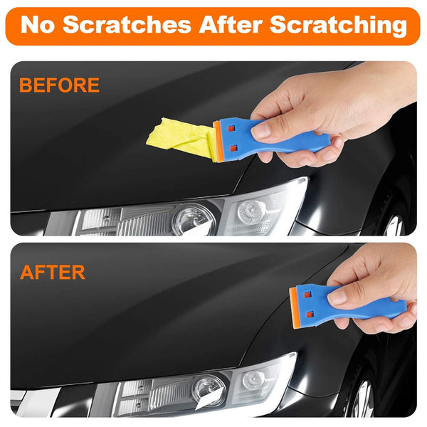 2X Sticker Scraper + 100 Plastic Razor Blade Good Grip Vinyl Wrap Remove Tool AU