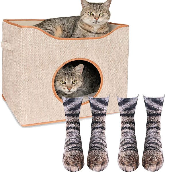 UP4x 3D Print Cat Animal Paws Crew Socks-Novelty Funny Gift for Kids Men Women