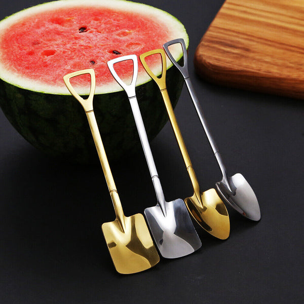 8PCS Shovel Shape Spoon Tea Coffee Sugar Cake Scoop Dessert Ice Cream Spoon AU