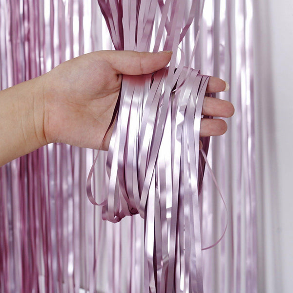 2M Matt Foil Metallic Fringe Tinsel Curtain Backdrop Door Wedding Birthday Party