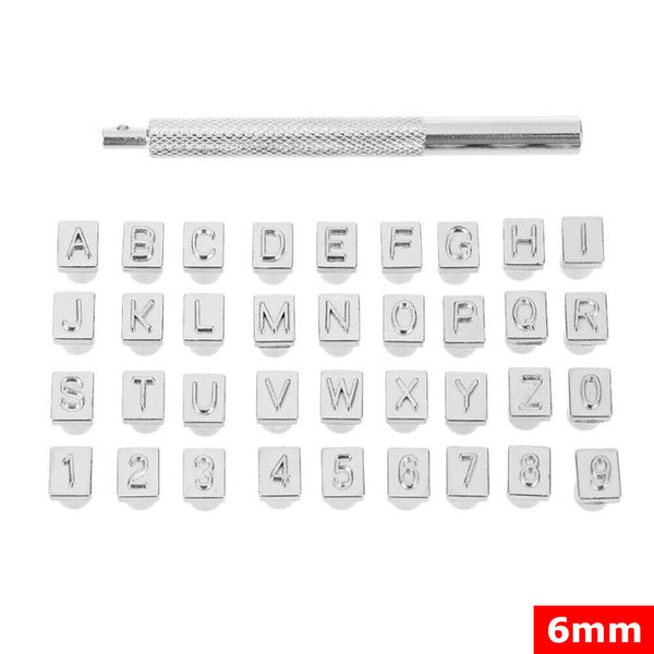36X Alphabet Leather Stamp Tool Kit Letter Number Punch Logo DIY Craft 4MM/6MM