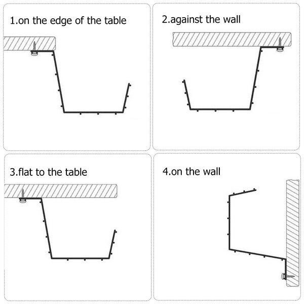 1-2X Under Cable Management Tray Under Desk Cable Organizer for Wire Management