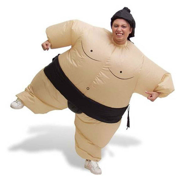 New Inflatable Sumo Wrestler Suits Adult Costume Fancy Dress Blow Up Unisex Hat - Lets Party