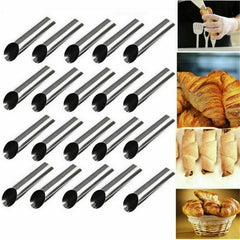 27PCS Croissant Stainless Steel Bread Baking Tube Cream Horn Mould Pastry Mold