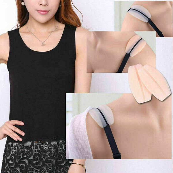 Silicone Under Bra Strap Pads Cushions Holder Non-slip Shoulder Pain Relief