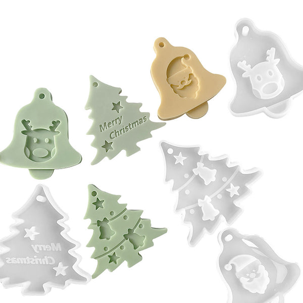 Christmas Tree Chocolate Cake Jelly Tray Mold Santa Claus Soap DIY Silicone Mold