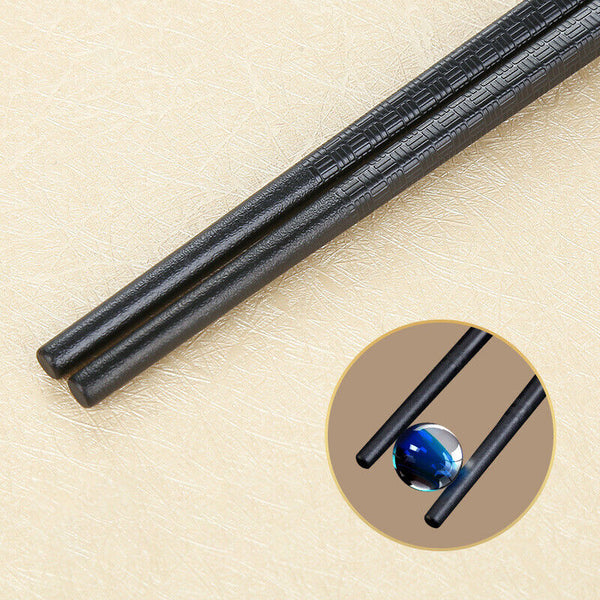 5/10/20 Pairs Alloy Laser Engraving Chopsticks Non-Slip Reusable Sushi Stick AU
