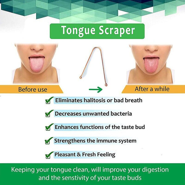 Pure Copper Tongue Scraper Cleaner THICK 12gm Ayurvedic Dental Hygiene Oral Care