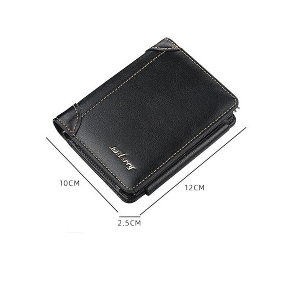 Mens Leather Wallet RFID Blocking Purse Credit Card Holder Coin Zipper Anti Scan