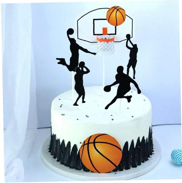 6PCS Basketball Cake Topper Happy Birthday Slam Dunk Basketball Cupcake TopperAU
