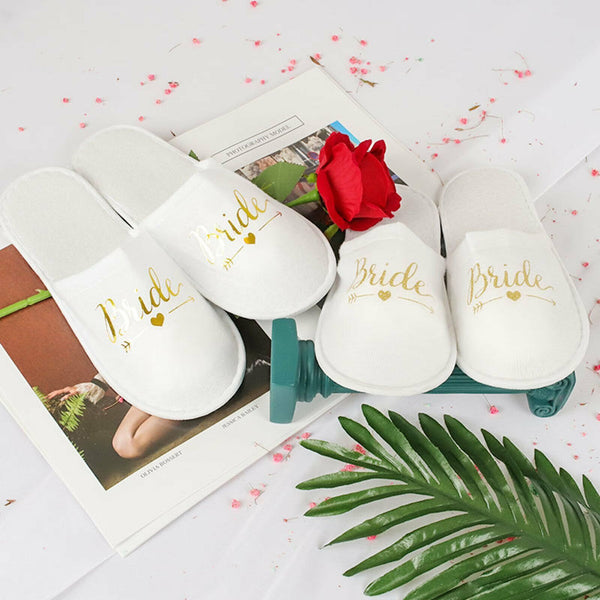 BRIDAL Slippers Bridesmaid Wedding Bride Slippers Maid of Honour (High Quality)