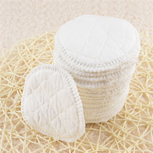 20X Bamboo Cotton Reusable Breast Pad Nursing Organic Plain Washable Pads White