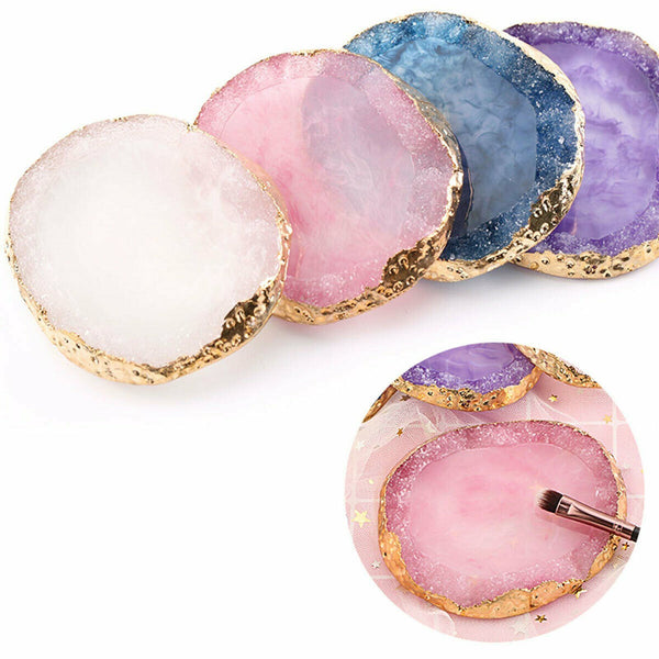 Colorful Resin Agate Painting Gel Palette Nail Art Mix Stirring Plate Nail Tool