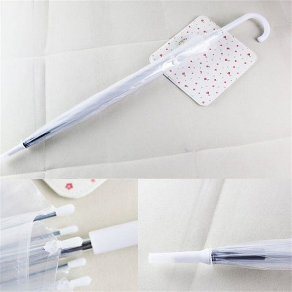 5PCS Clear Dome Umbrella Wedding Rain Transparent Parasol Handle Waterproof AU