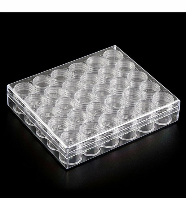 30PCS Craft Hobby Plastic Round Clear Container Box Bead Glitter Jar Storage Box
