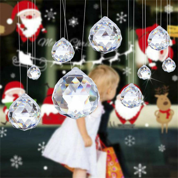 10Pcs Crystal Ball Prism Pendant Glass Chandelier Hanging Pendant Sun Catchers