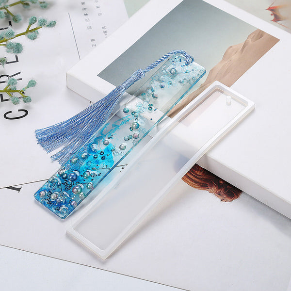 5X Rectangle Silicone Bookmark Mold DIY Epoxy Resin Craft Mould Making Tools New