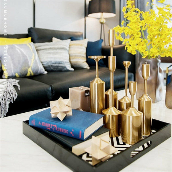 6PCS Wine Cabinet Table Candlestick Partition Wedding Party Props Decoration