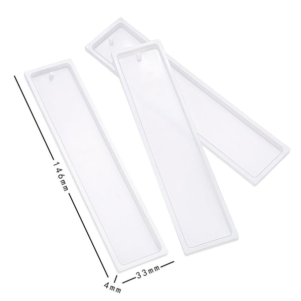 5X Rectangle Silicone Bookmark Mold DIY Epoxy Resin Craft Mould Making Tools New