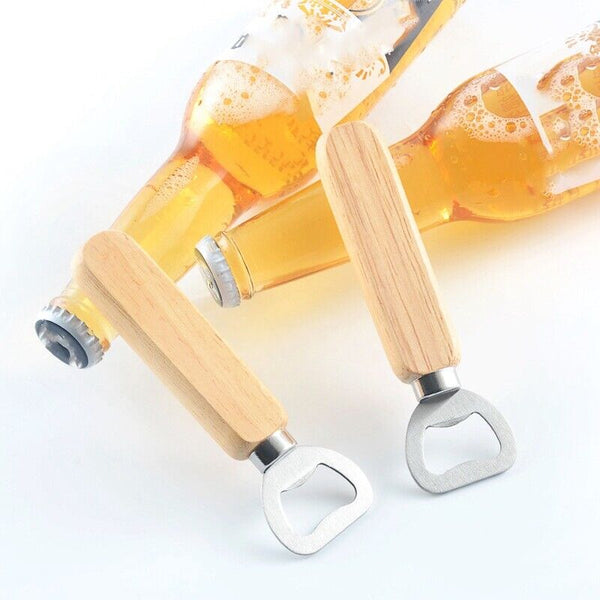 10pcs Wood Wooden Handle Bottle Opener Beer Wine Cap Opening Open Tools AU NEW