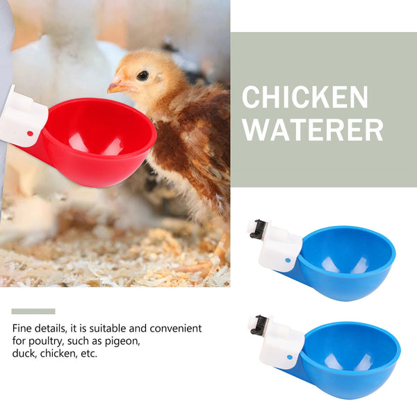 5PCS Automatic Chicken Water Cup Waterer Poultry Drinker Feeder Drinking Bowl AU