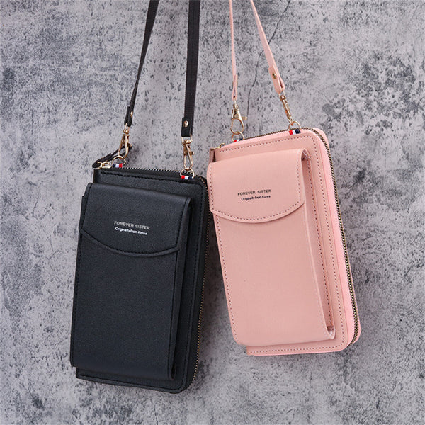 Women Pouch Bag Mobile Phone Bag PU Leather Crossbody Purse Wallet Shoulder Bags