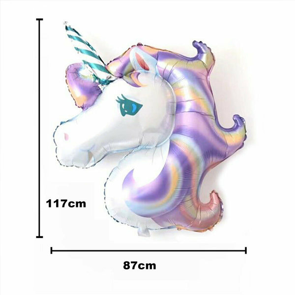 117cm Huge Purple Unicorn Foil Balloon Fantasy Horse Girls Birthday Party Décor - Lets Party