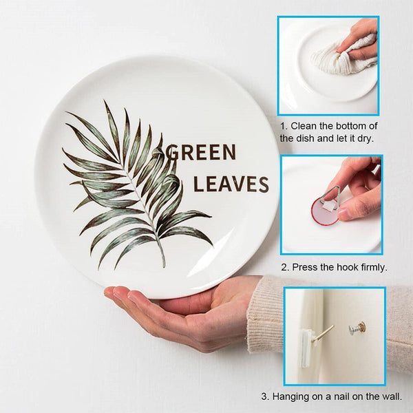 Disc Plate Hangers Picture Hanging Self Adhesive Stick on Invisible Hooks