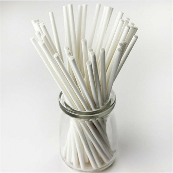 200PCS Lolly Lollipop White Paper Sticks Cake Pop Stick Candy Party Supplies AUS