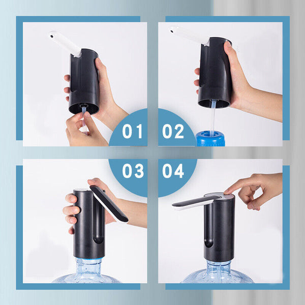 Water Bottle Pump Dispenser Drinking USB Electric Kitchen Home Foldable Button