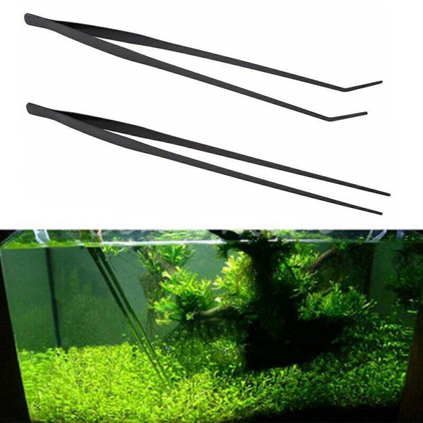 48CM Aquarium Fish Tank Stainless Tweezers Curve Straight Extra Long Tongs Plant