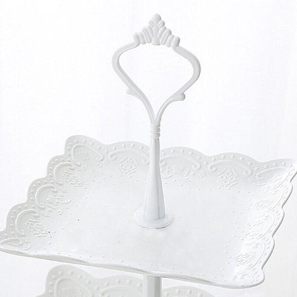 New 3 Tier Acrylic White Square Cupcake Cake Stand Birthday Wedding Party AU