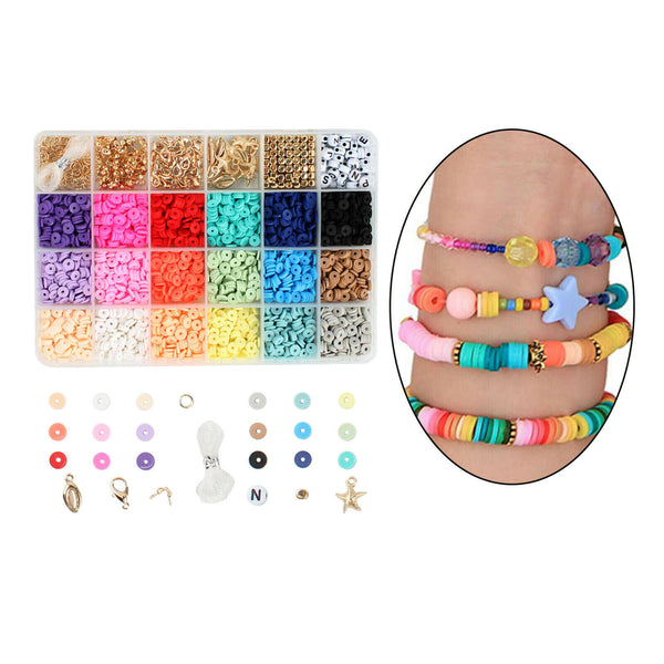 3928X Flat Polymer Clay Beads Spacer for DIY Bracelets Jewelry Making Plastic AU