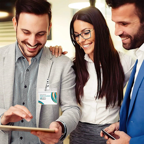 100X Metal Badge Clips Bulldog Allgator Clip With Straps for Card Badge Holder