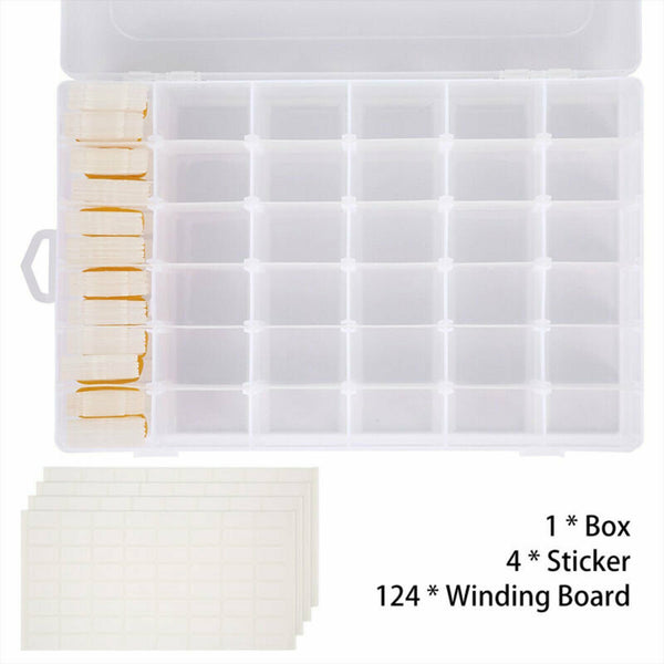129Pcs Set Embroidery Floss Cross Stitch Organizer Storage Box Thread Bobbins AU