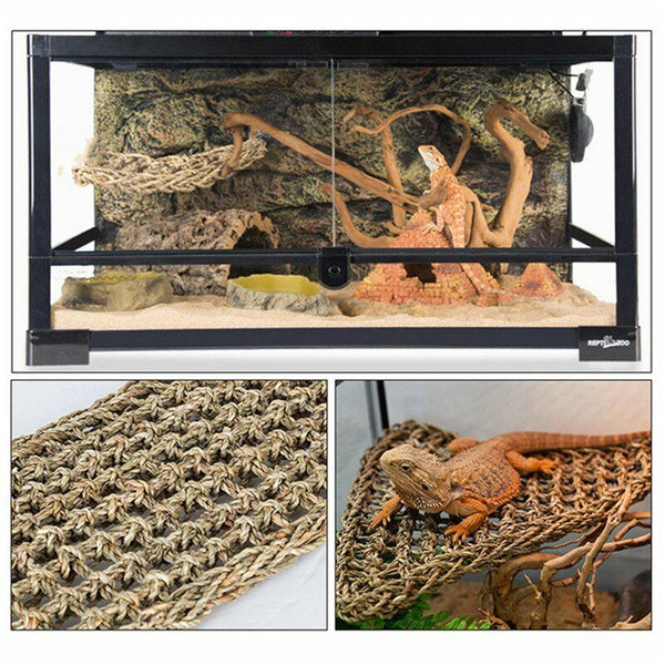 Reptile Hammock Lounger Lizard Basking Platform Dragon Hanging Swing Bearded New