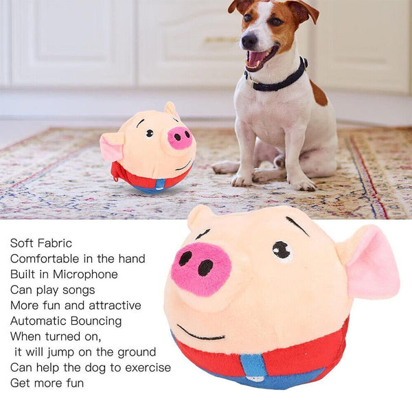 Active Moving Pet Plush Toy,Interactive Bouncing Balls Sound Electronic Dog Toy
