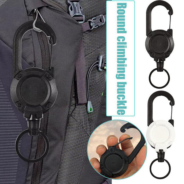 Heavy Duty Retractable Carabiner Key Chain Badge Holder With Steel Cord keychain