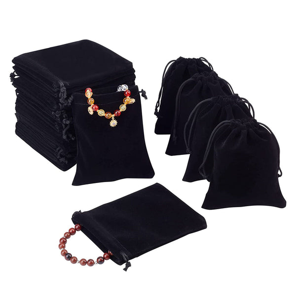 10-100X 5x7cm Velvet Pouch Drawstring Bags Wedding Favours Gift Party Jewellery