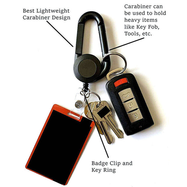 2PCS Retractable Badge Holder Security ID Pull Key Tag Clip Doctor Card Holders