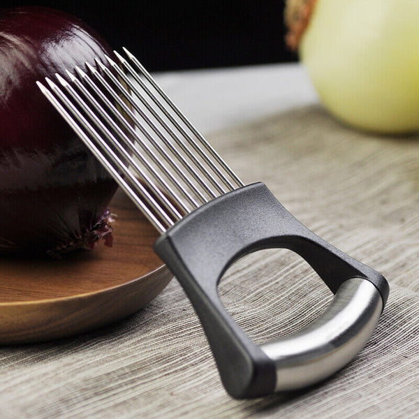Food Slice Assistant Onion Slicer Cutter Fish Meat Potato Vegetable Holder AU