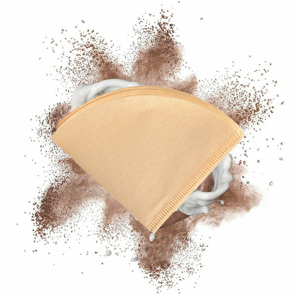 40pcs Cone 102 Coffee Filter Paper Natural Unbleached Original Wooden Drip Paper