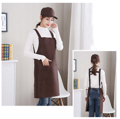 Plain Apron Bib Washable Pocket Butcher Waiter Chef Kitchen Cooking Craft Cafe