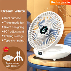Wall Fan – 3-Speed Rechargeable Folding Kitchen Fan