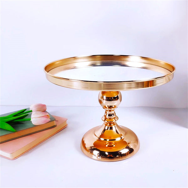 1 Tiers Mirror Top Cake Stand Rack Cake Holder Wedding Birthday Party Decor Gold