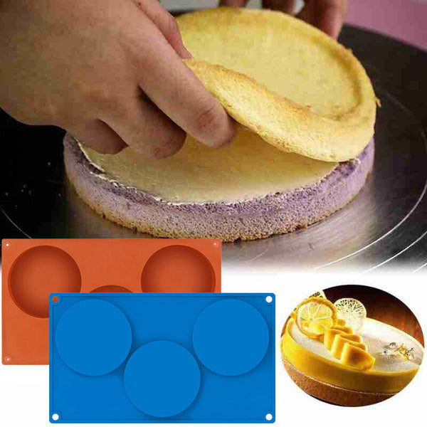 3-Cavity Silicone Cake Pie Custard Tart Resin Mold Bakeware Coaster Tray Moulds