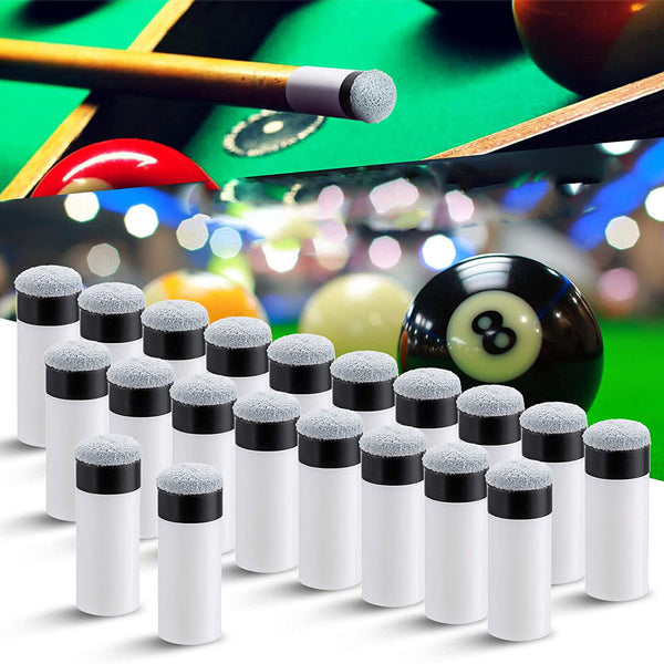 10 Pairs Billiard Screw-on Tips With Pool Cue Stick Ferrules Soft Tips Gray Kits
