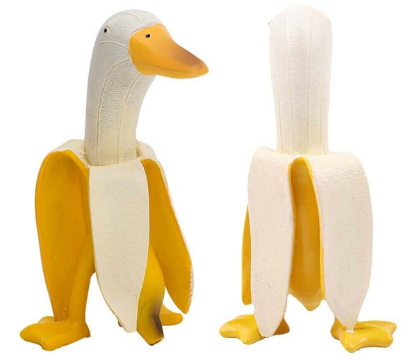 Peeled Art-Banana Duck Creative Statues Cute Animal Ornaments Home Garden Decors - Lets Party